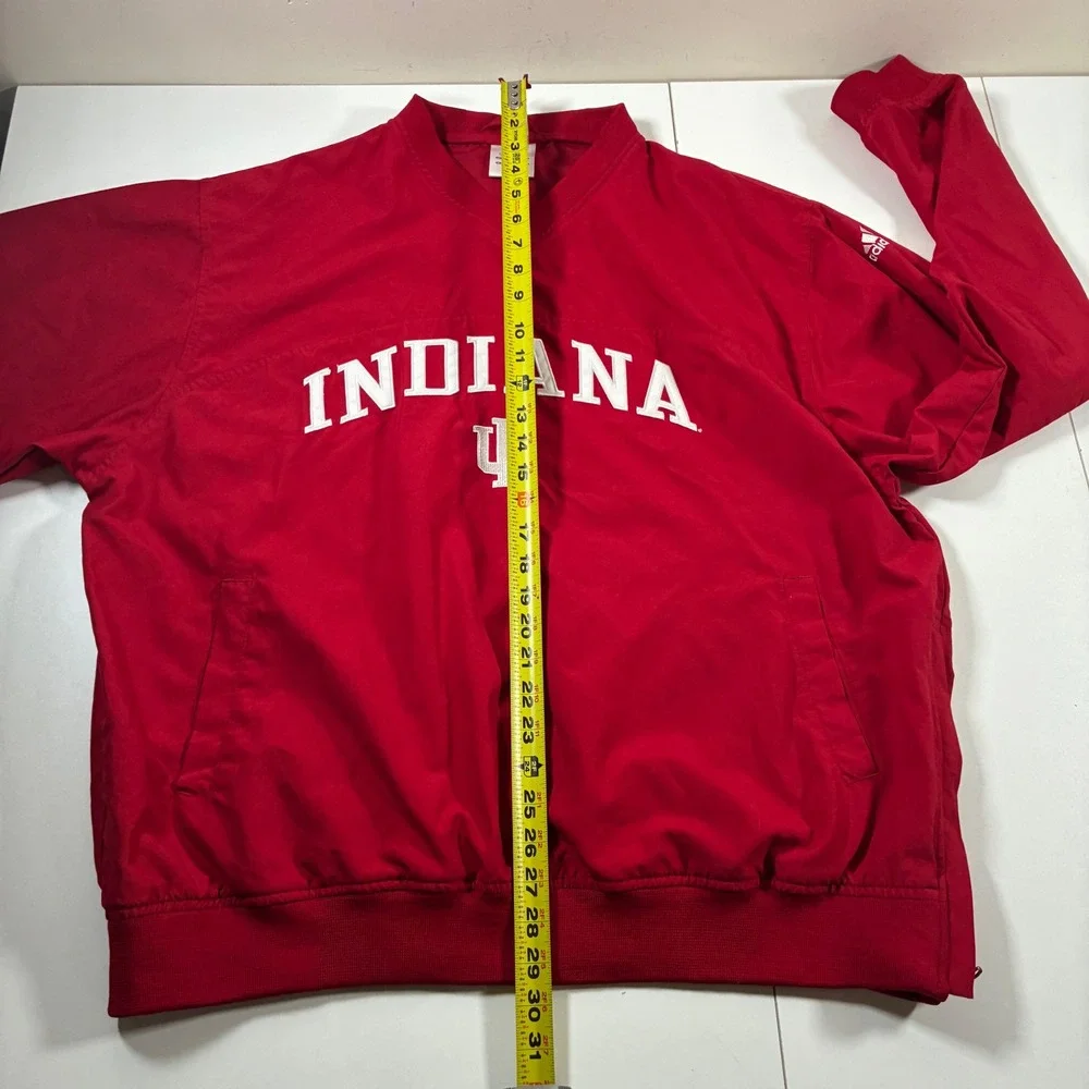 Vintage Indiana Hoosiers Adidas Pullover Large Red V-Neck Windbreaker 90s Y2K